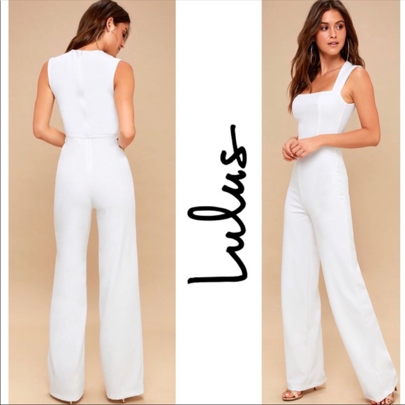 Lulus Pants - Lulu’s Enticing Endeavors White Jumpsuit